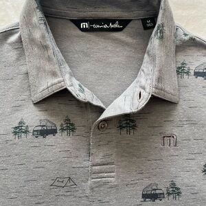 Travis Mathew Outfresh Gray Patterned youth medium polo